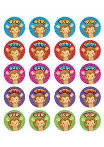 Monkey: Wow Merit Stickers - 100 Pack | General | Preschool, Junior ...